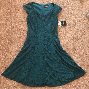 Liz Claiborne NWT Green Lace Overlay Dress Size 10
